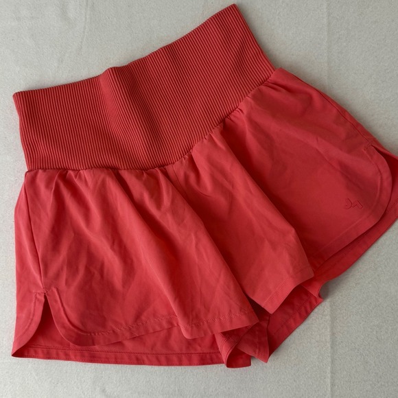 JoyLab Women Pink High-Rise Ribbed Waistband Running Shorts Small F18 - Picture 1 of 9